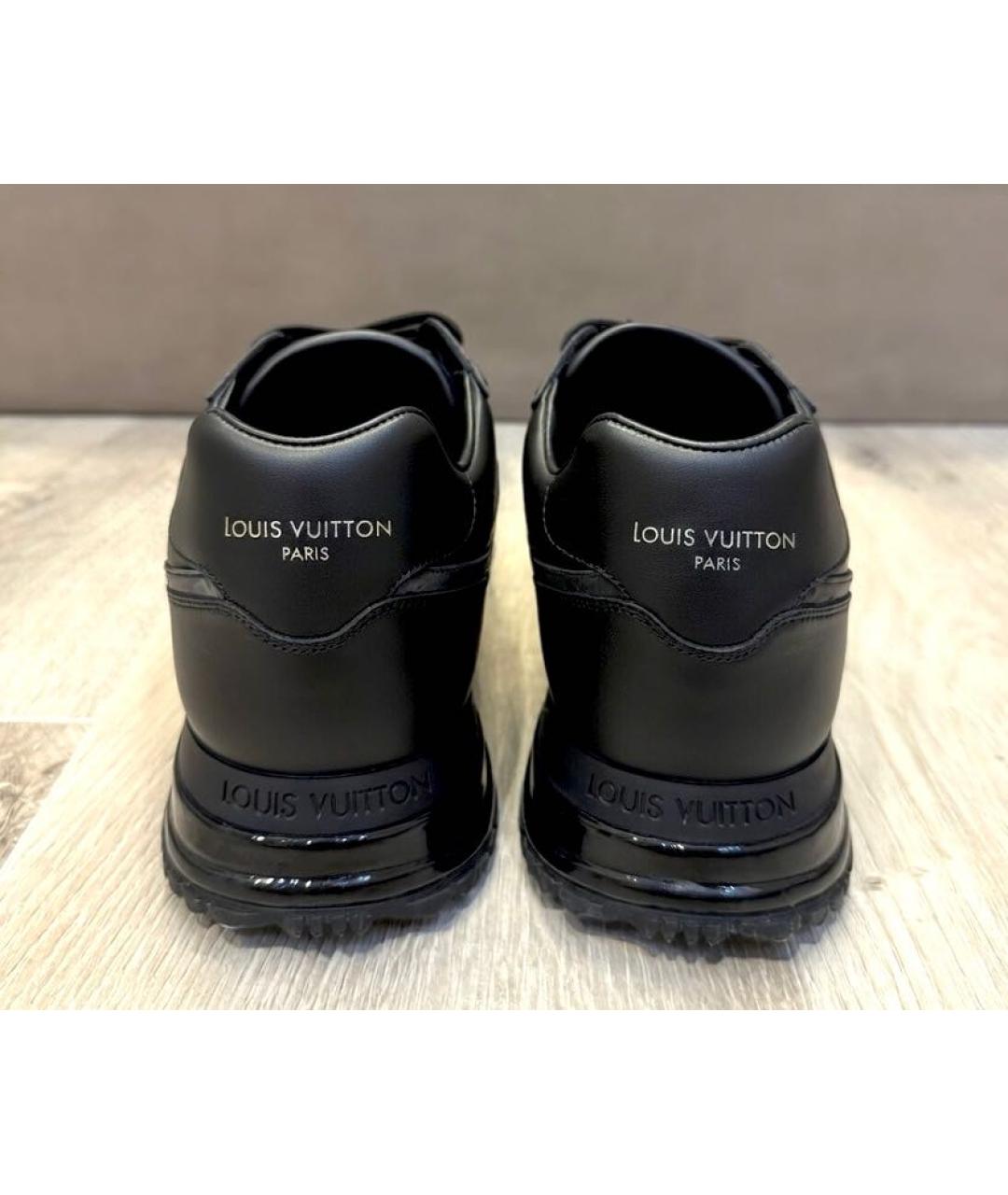 LOUIS VUITTON Черные кожаные низкие кроссовки / кеды, фото 4
