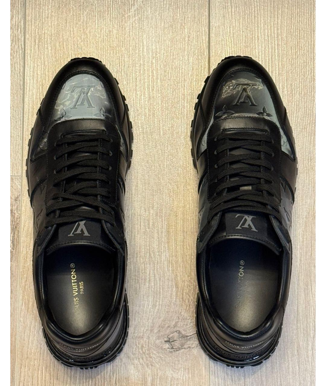 LOUIS VUITTON Черные кожаные низкие кроссовки / кеды, фото 3