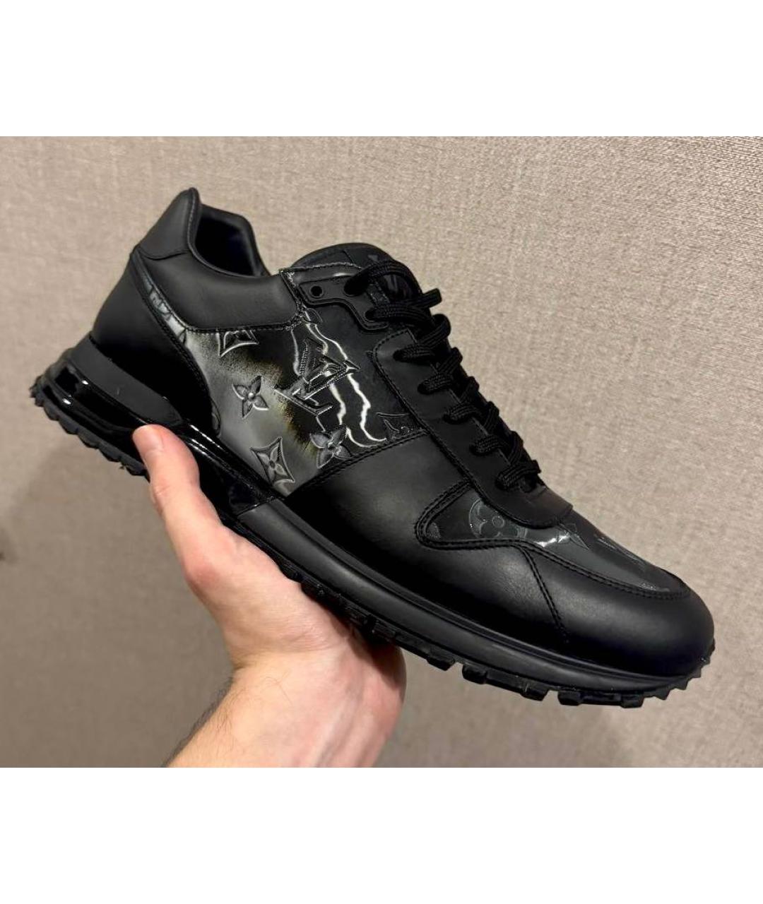 LOUIS VUITTON Черные кожаные низкие кроссовки / кеды, фото 7