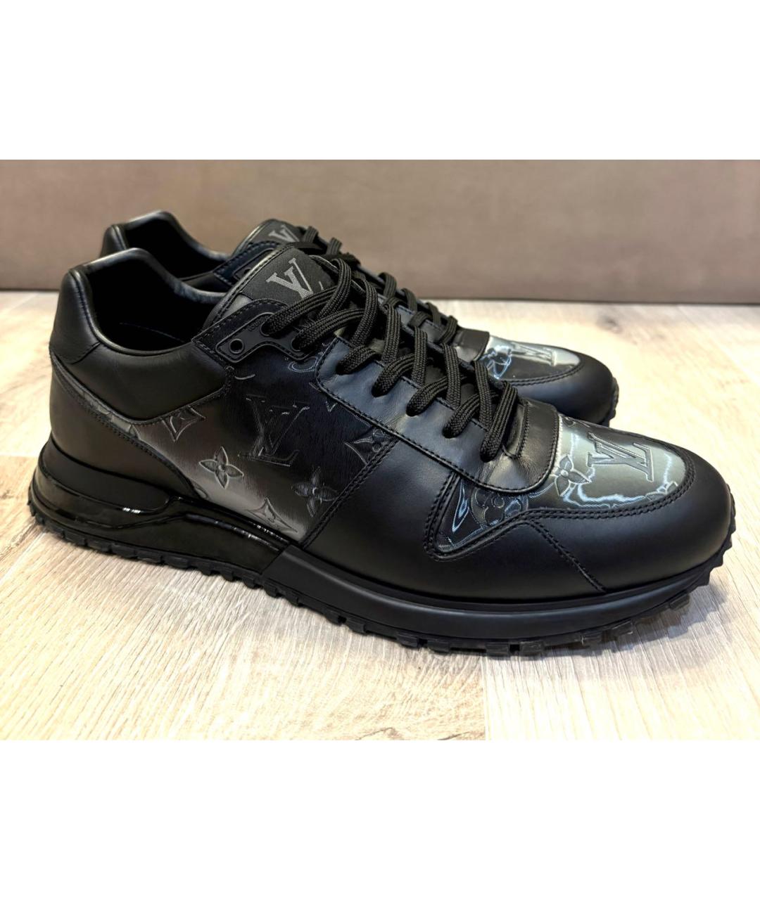 LOUIS VUITTON Черные кожаные низкие кроссовки / кеды, фото 9