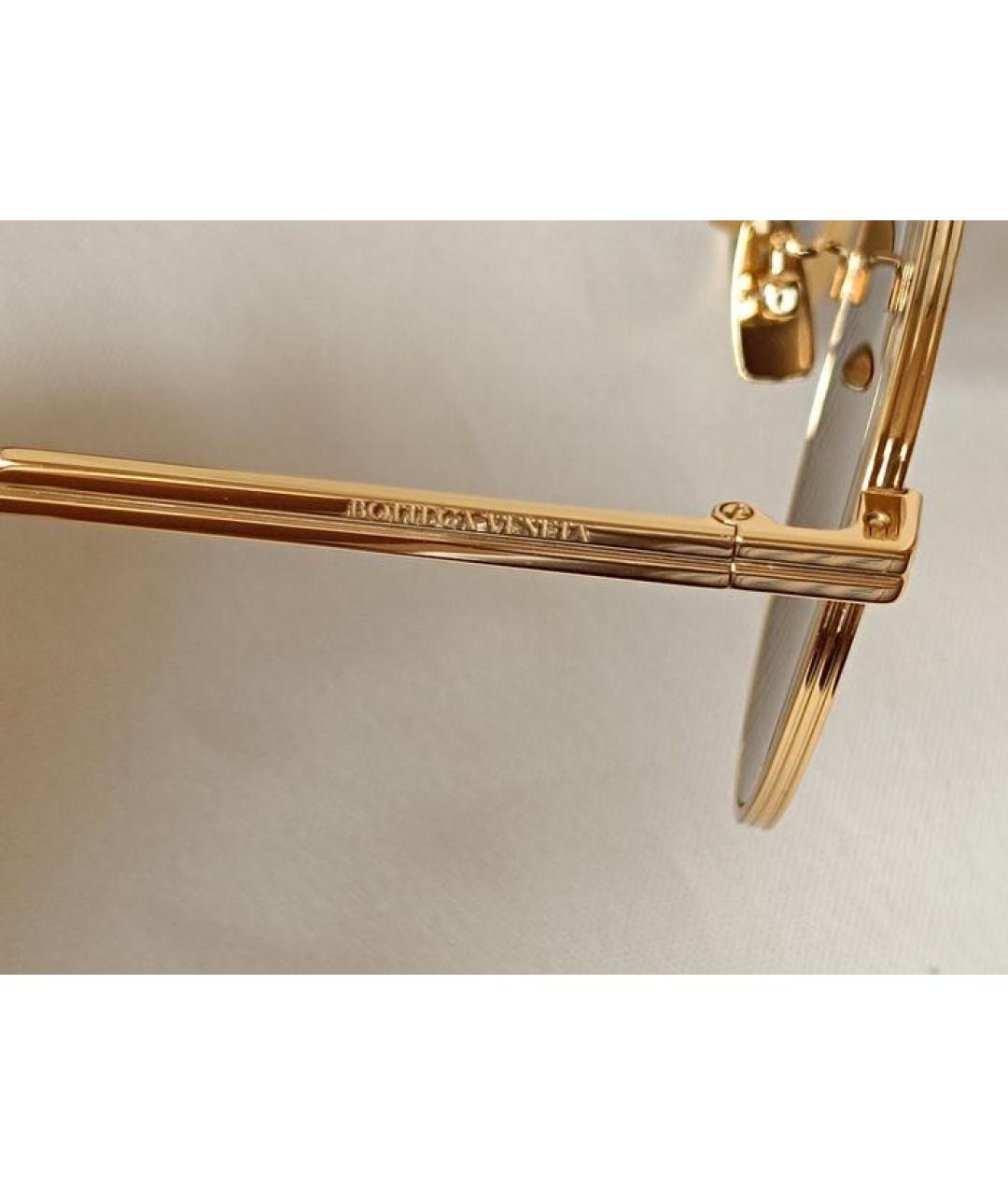 BOTTEGA VENETA Коричневые металлические солнцезащитные очки, фото 4