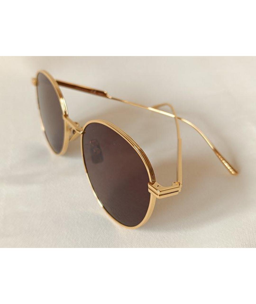 BOTTEGA VENETA Коричневые металлические солнцезащитные очки, фото 2