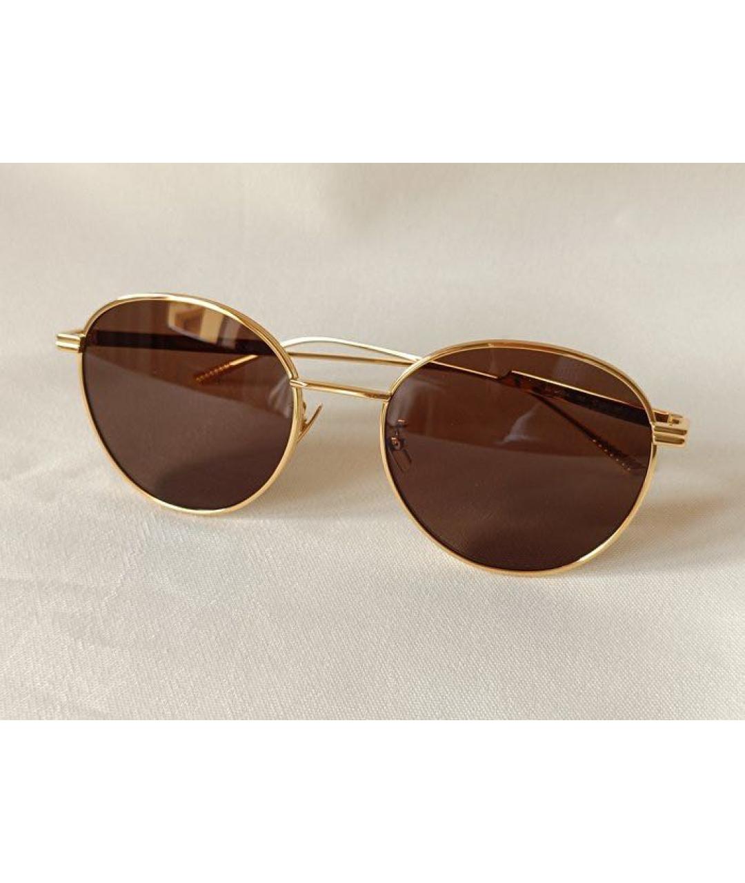 BOTTEGA VENETA Коричневые металлические солнцезащитные очки, фото 7