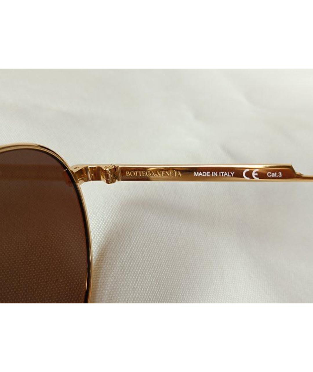 BOTTEGA VENETA Коричневые металлические солнцезащитные очки, фото 6