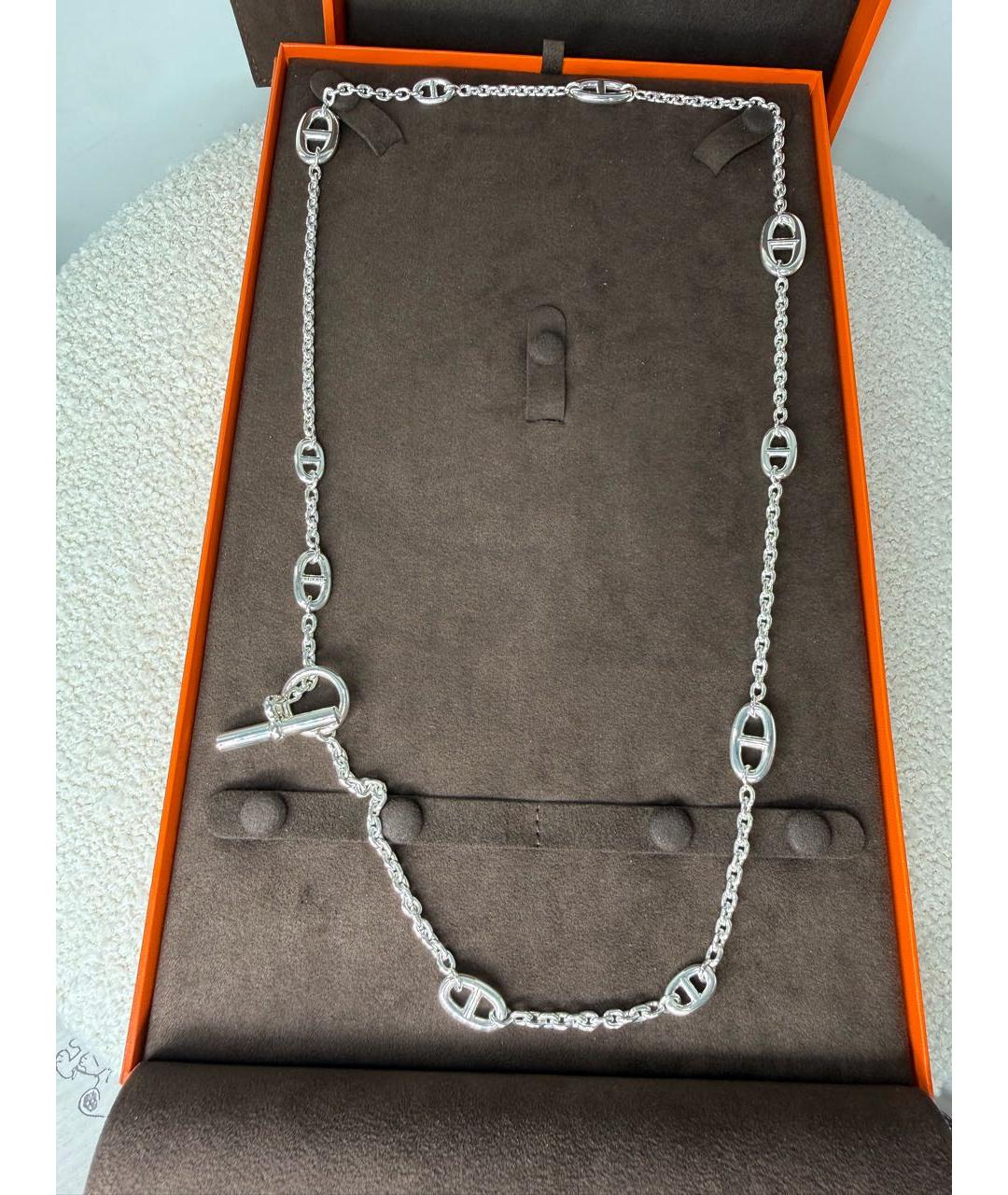 HERMES Серебряное серебряное колье, фото 2
