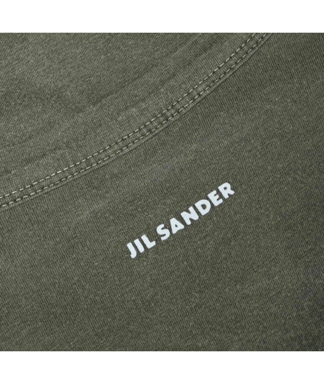JIL SANDER Зеленая хлопковая футболка, фото 3