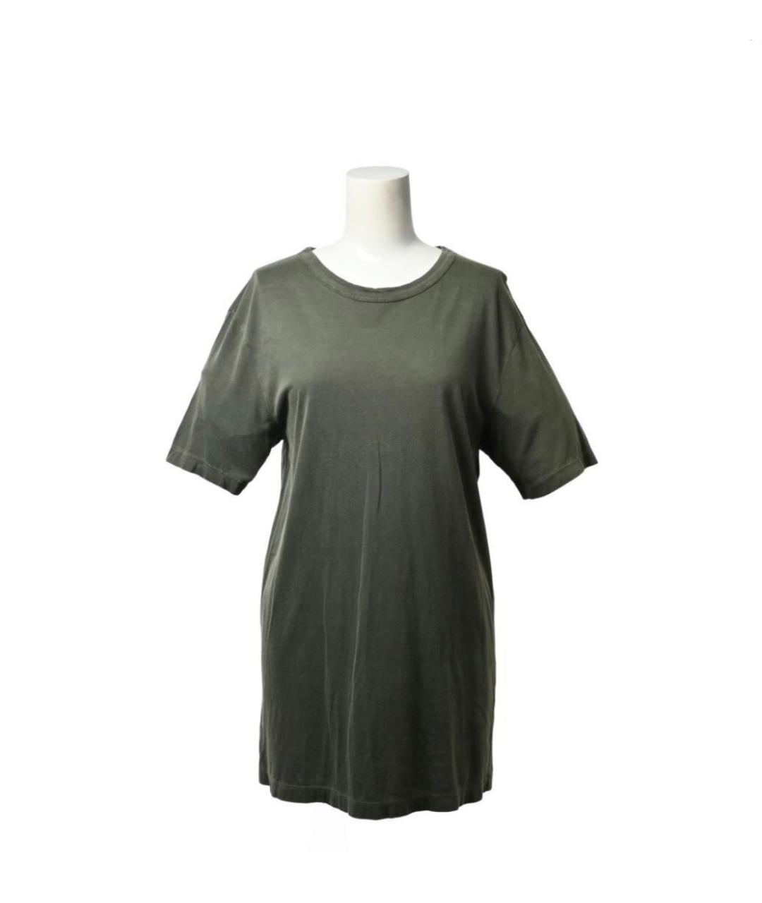 JIL SANDER Зеленая хлопковая футболка, фото 6