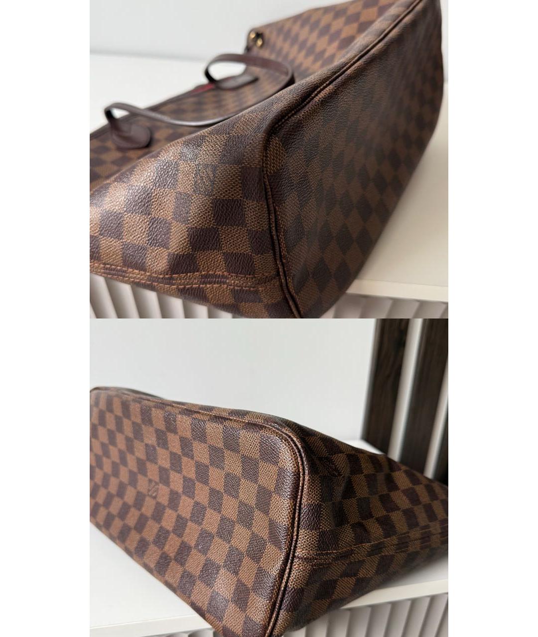 LOUIS VUITTON Коричневая кожаная сумка тоут, фото 5