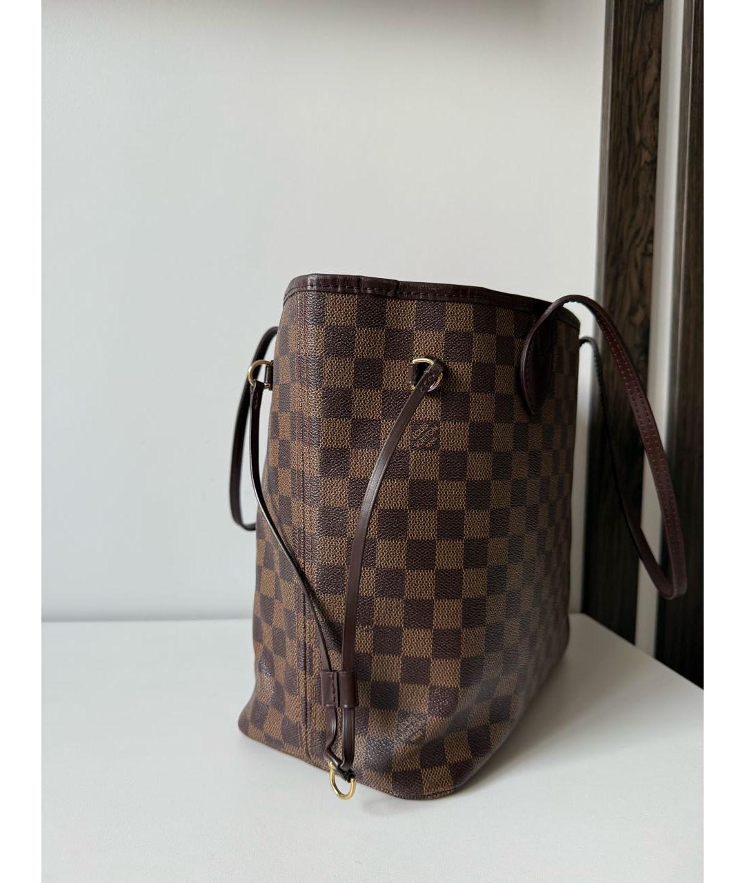 LOUIS VUITTON Коричневая кожаная сумка тоут, фото 6