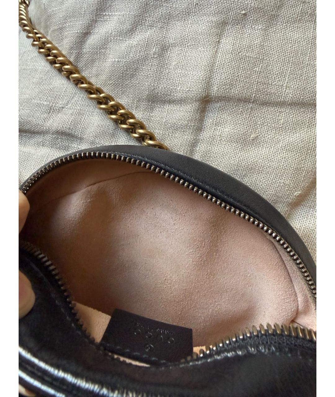 GUCCI Черная кожаная сумка через плечо, фото 5