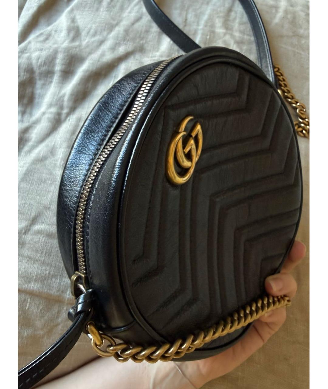 GUCCI Черная кожаная сумка через плечо, фото 6