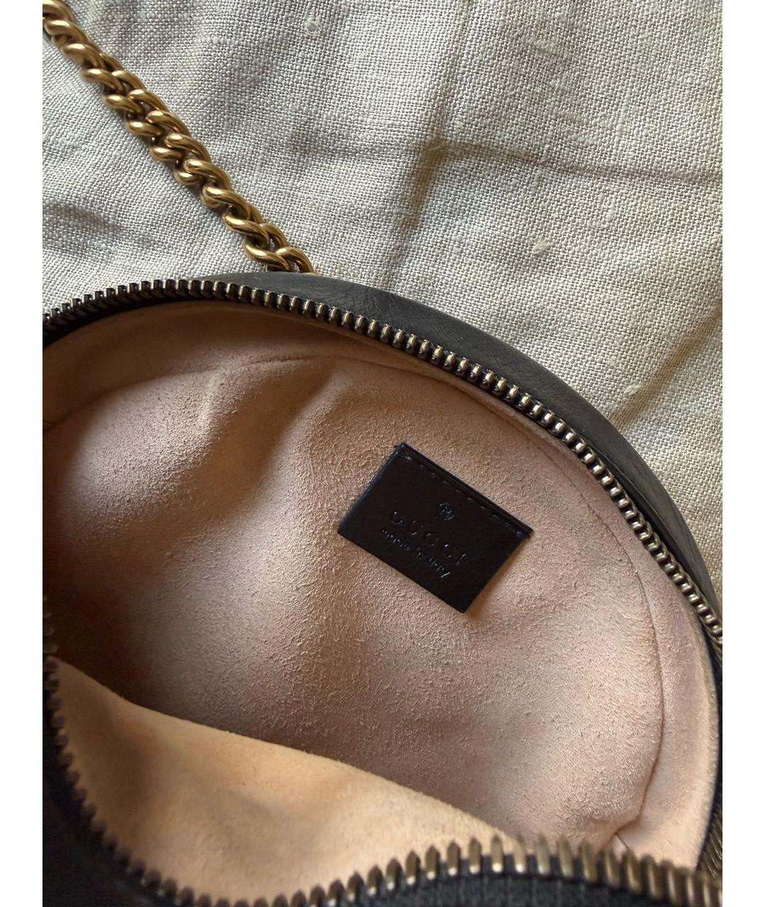 GUCCI Черная кожаная сумка через плечо, фото 4