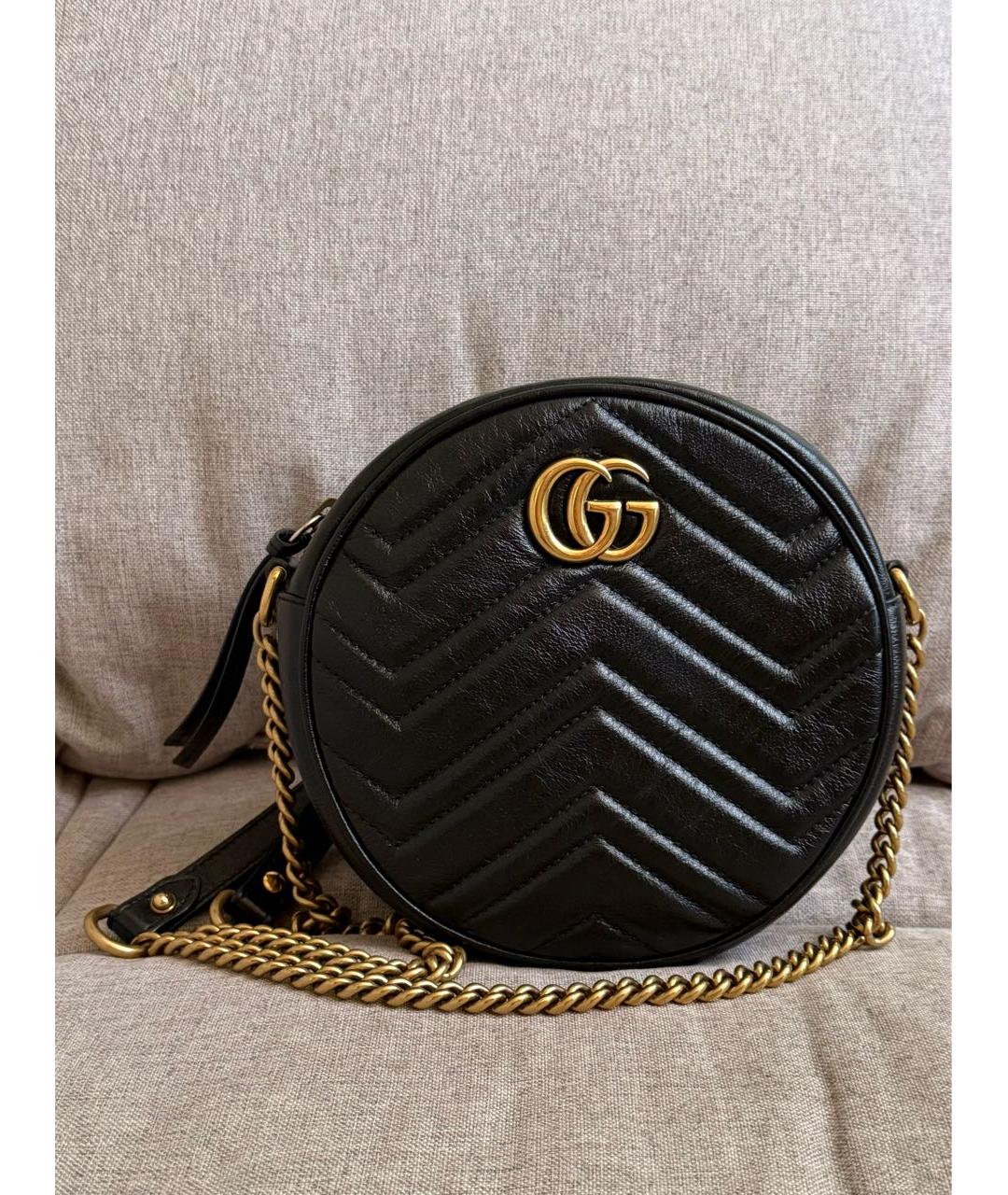 GUCCI Черная кожаная сумка через плечо, фото 8