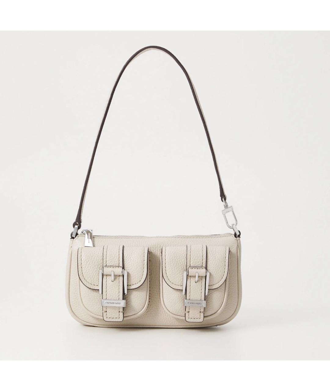 MICHAEL KORS Бежевая кожаная сумка с короткими ручками, фото 7