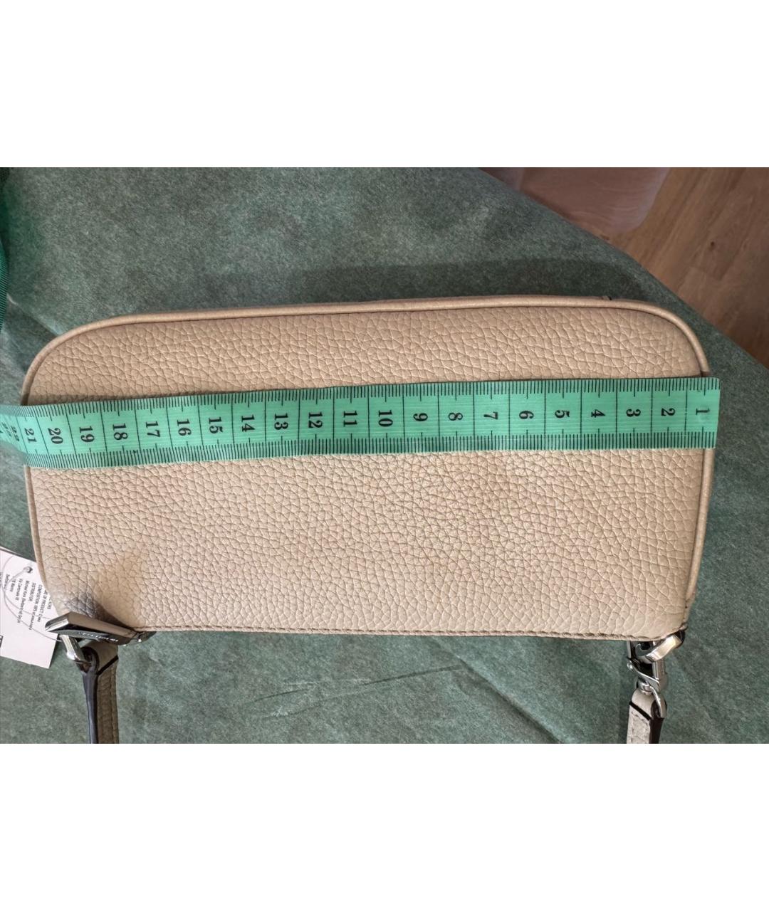 MICHAEL KORS Бежевая кожаная сумка с короткими ручками, фото 4