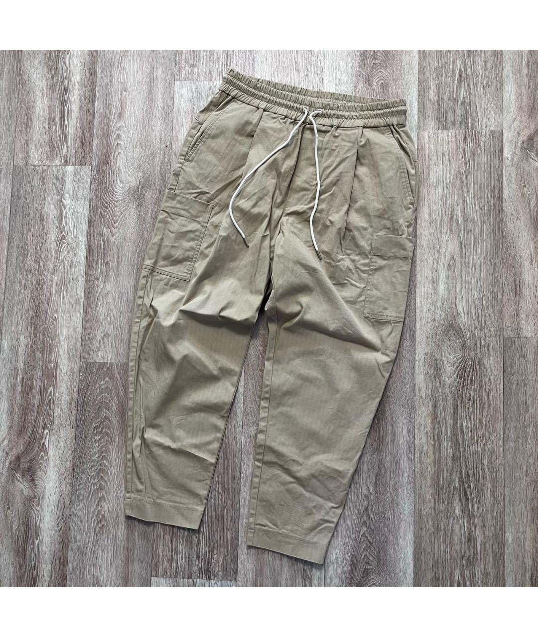 Drole de Monsieur Бежевые хлопковые повседневные брюки, фото 2