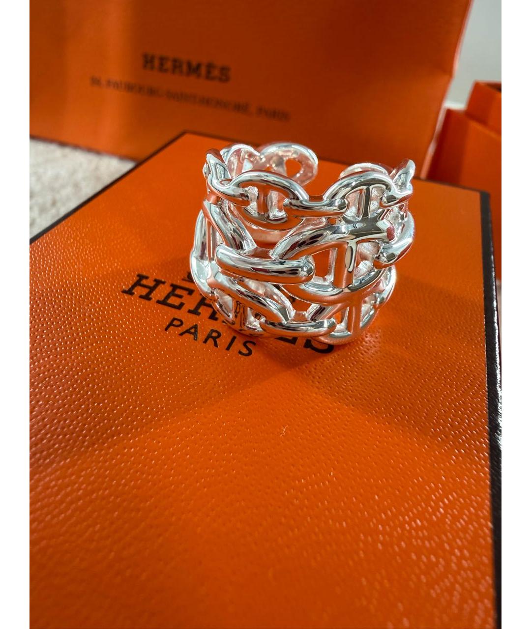 HERMES Серебряное серебряное кольцо, фото 8