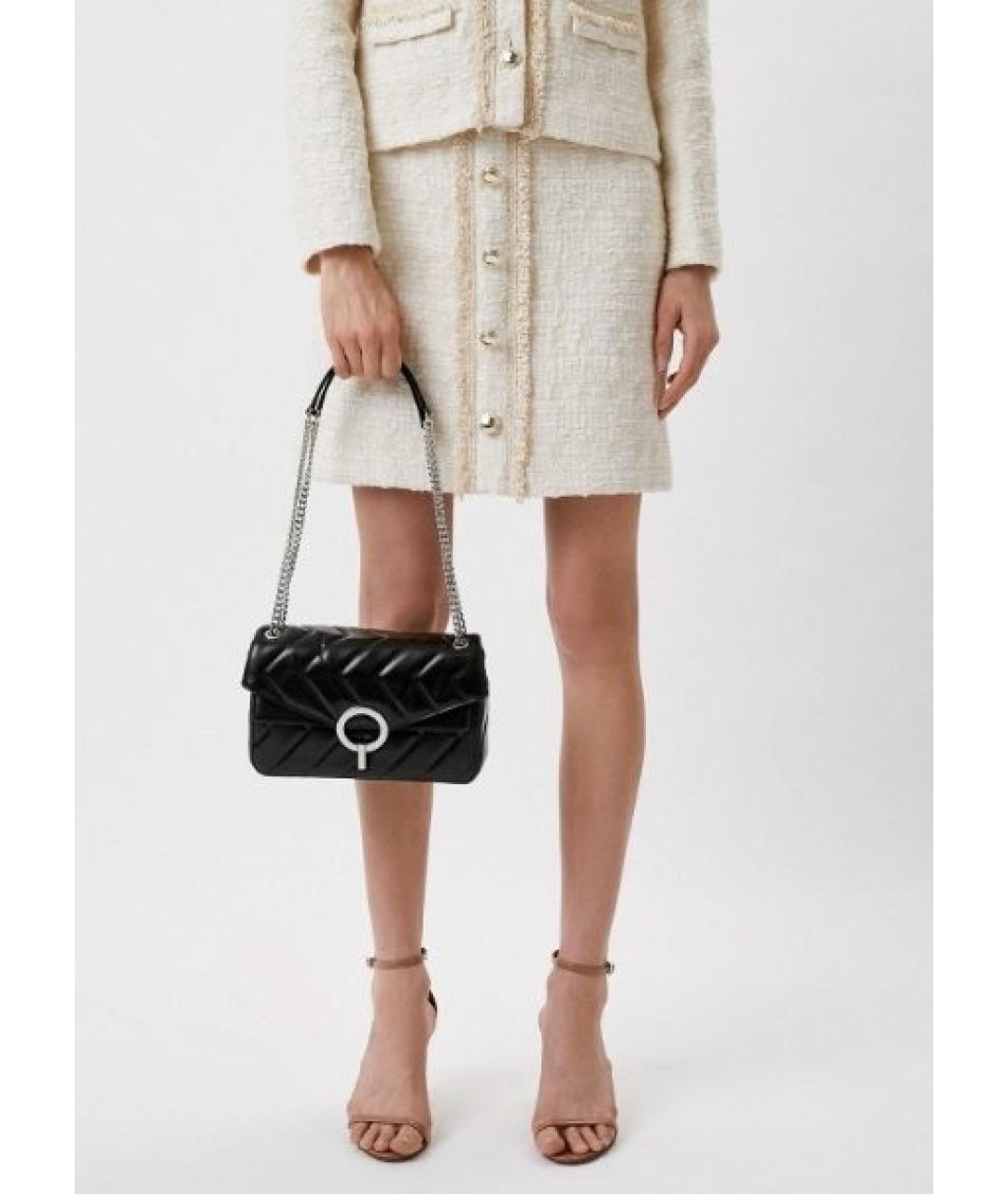 SANDRO Черная кожаная сумка через плечо, фото 3