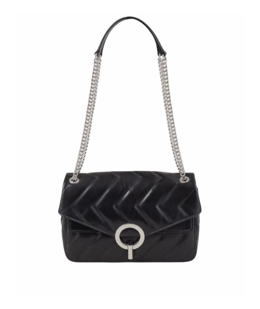 SANDRO Черная кожаная сумка через плечо, фото 8