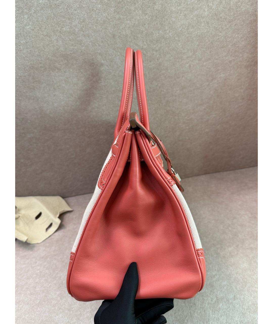 HERMES Красная деним сумка с короткими ручками, фото 4