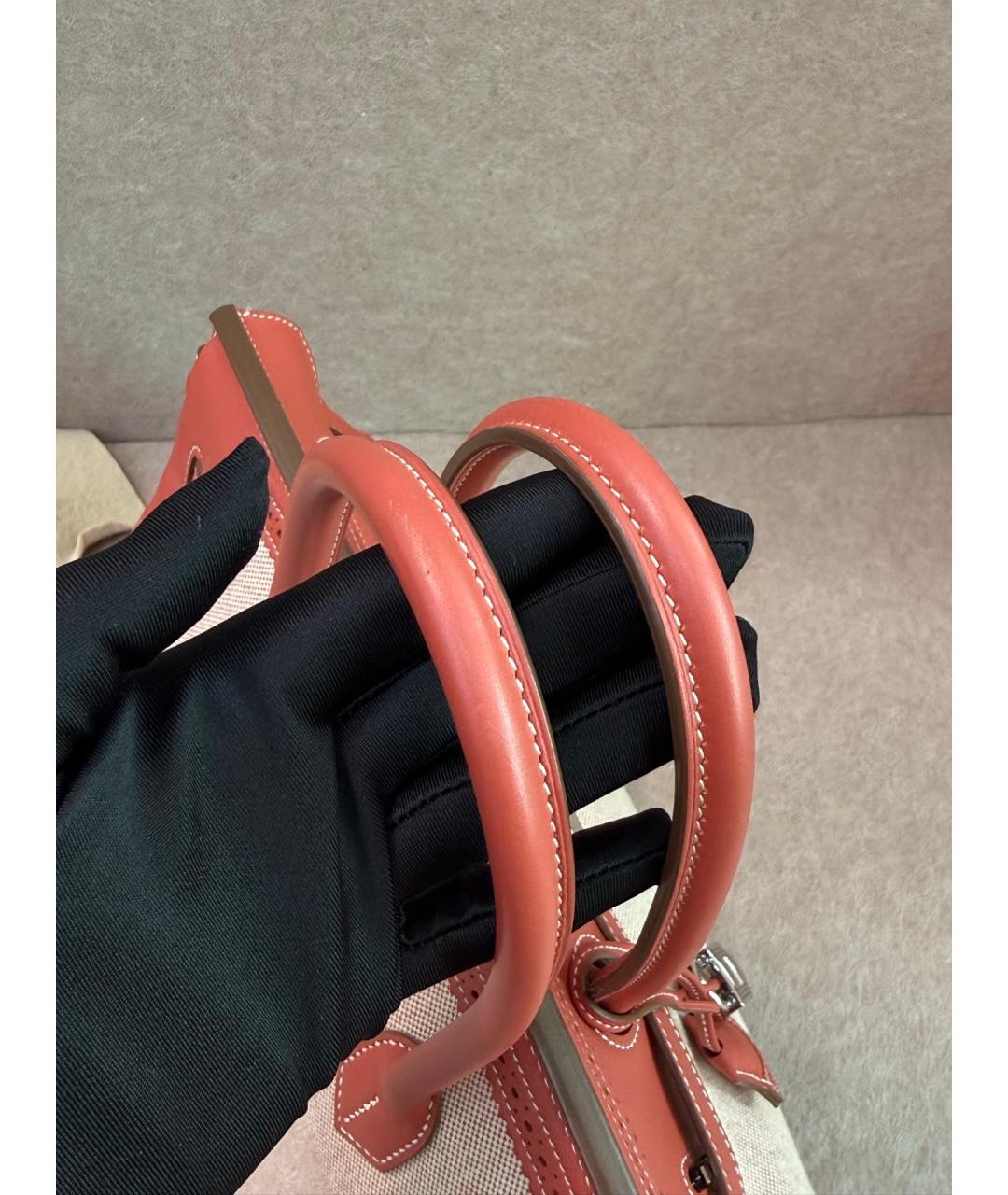 HERMES Красная деним сумка с короткими ручками, фото 6
