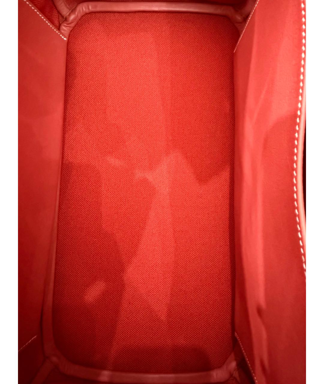 HERMES Красная деним сумка с короткими ручками, фото 8