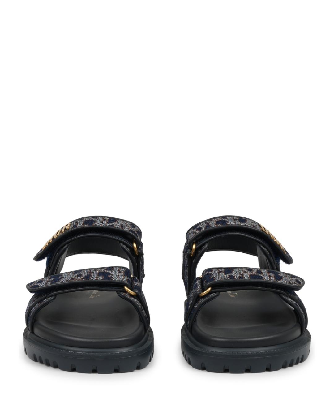 CHRISTIAN DIOR Синие текстильные сандалии, фото 3