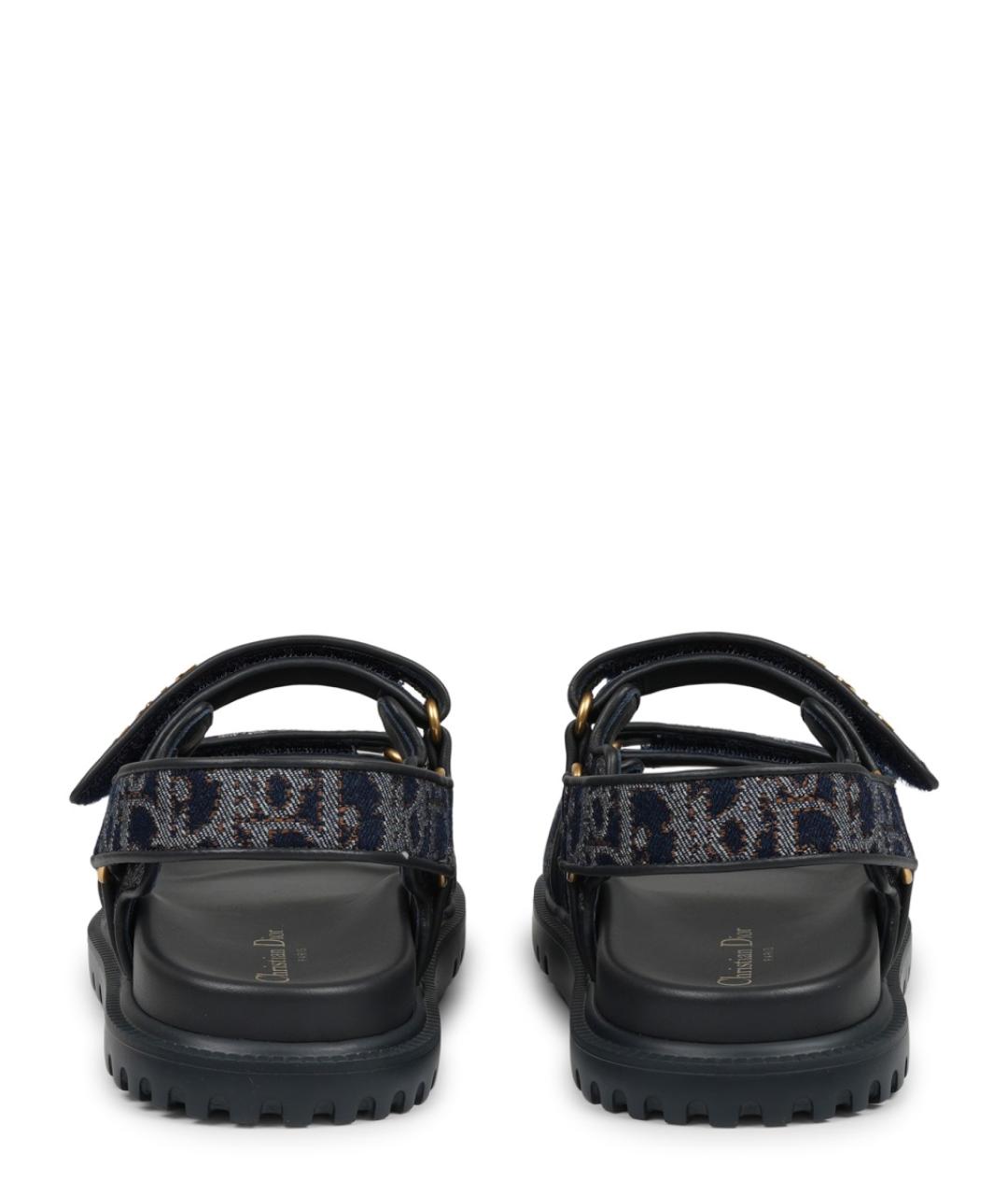 CHRISTIAN DIOR Синие текстильные сандалии, фото 4