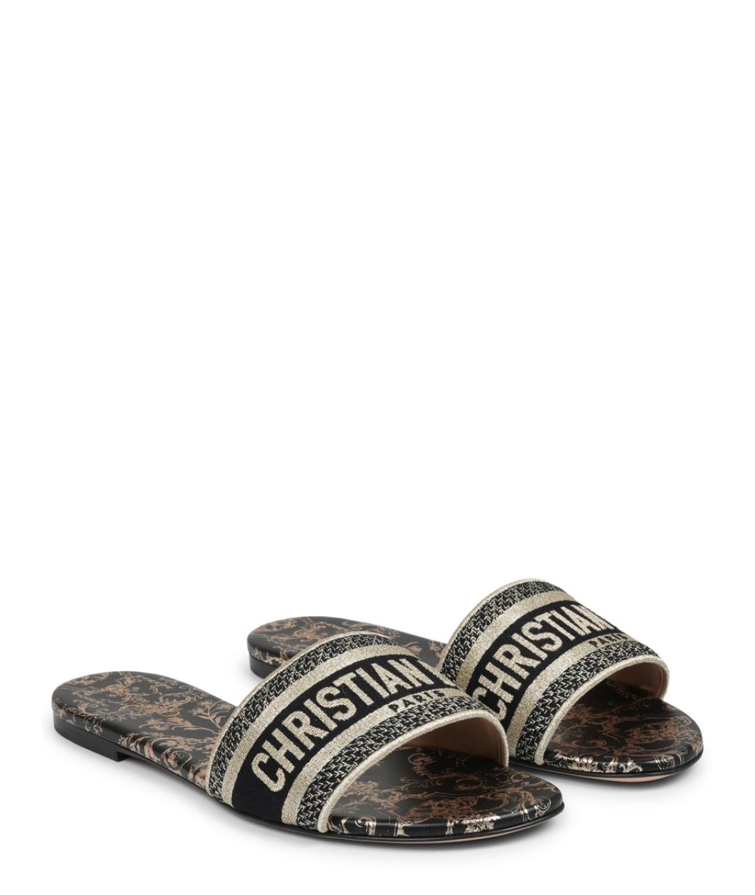 CHRISTIAN DIOR Черные шлепанцы, фото 2