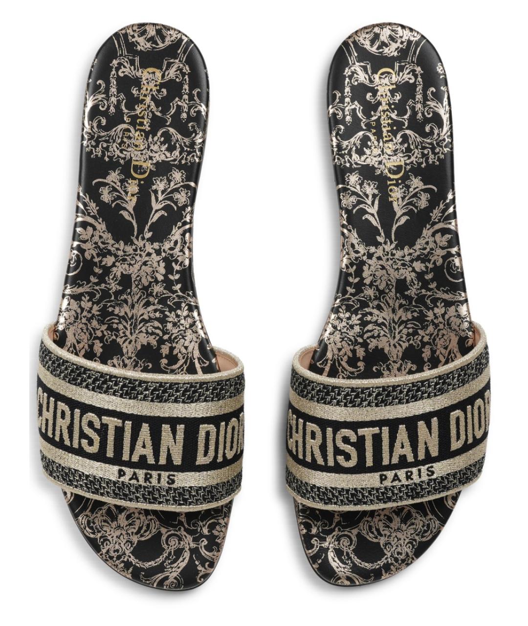 CHRISTIAN DIOR Черные шлепанцы, фото 5