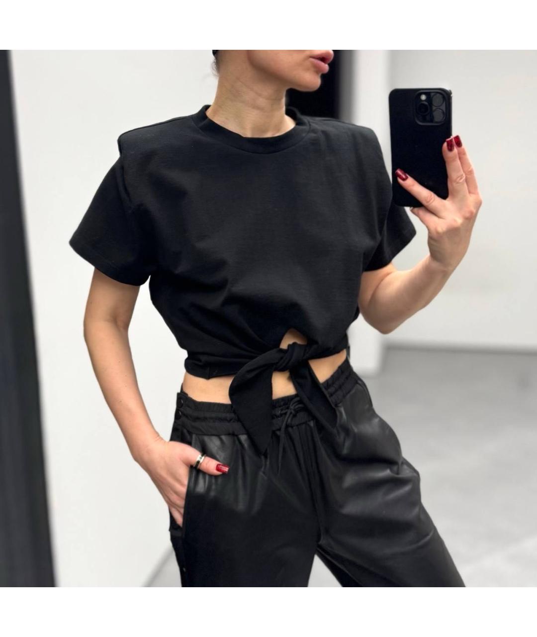 ISABEL MARANT Черная хлопковая футболка, фото 5