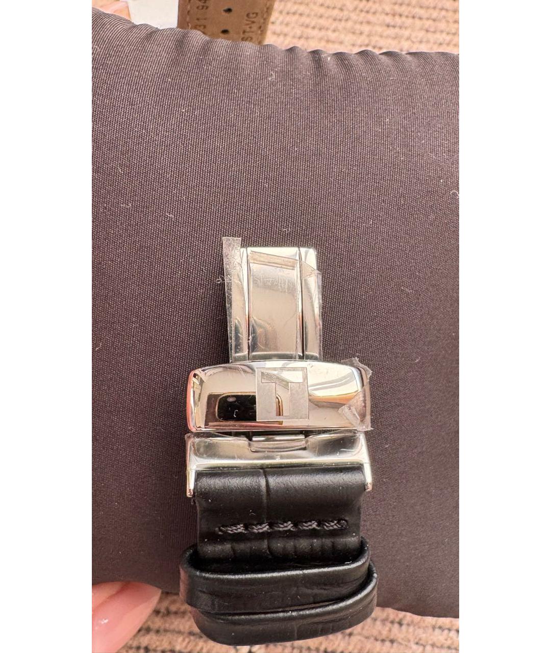 TISSOT Серебряные кожаные часы, фото 4