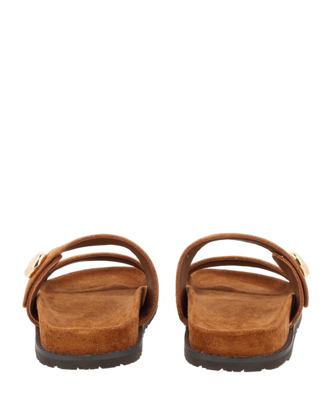 TORY BURCH Коричневые замшевые сандалии, фото 4