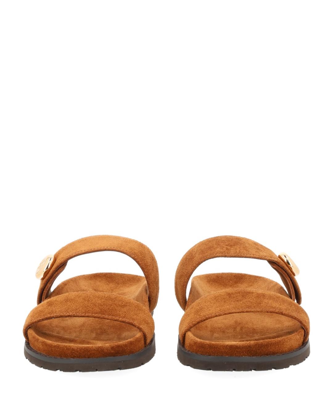 TORY BURCH Коричневые замшевые сандалии, фото 3