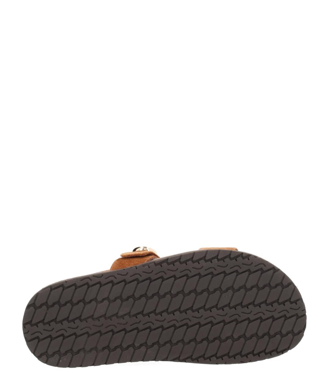 TORY BURCH Коричневые замшевые сандалии, фото 6