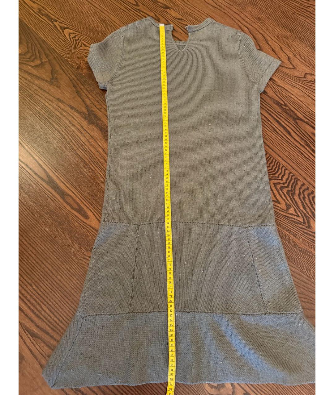 BRUNELLO CUCINELLI Зеленые кашемировое повседневное платье, фото 7