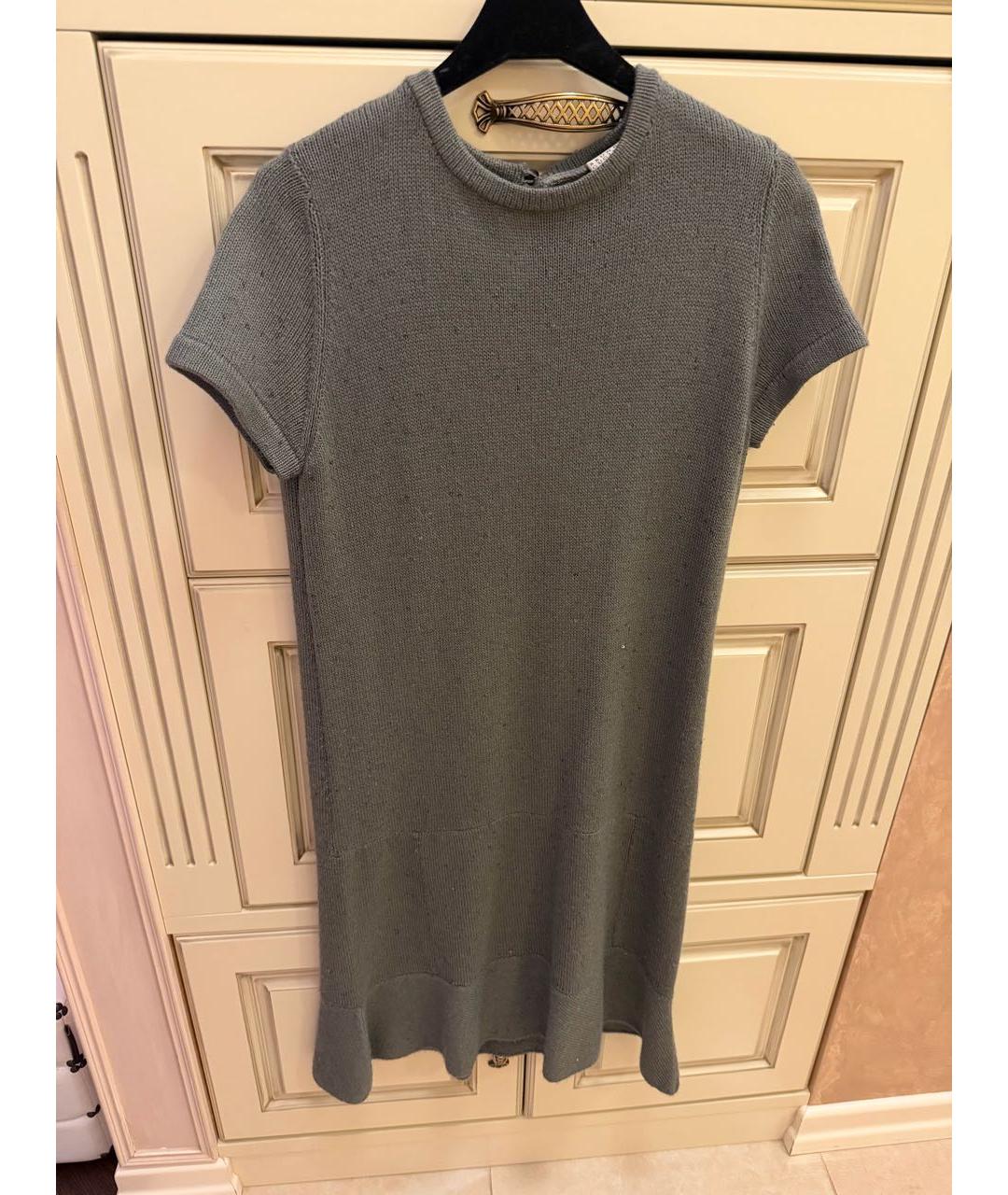 BRUNELLO CUCINELLI Зеленые кашемировое повседневное платье, фото 2