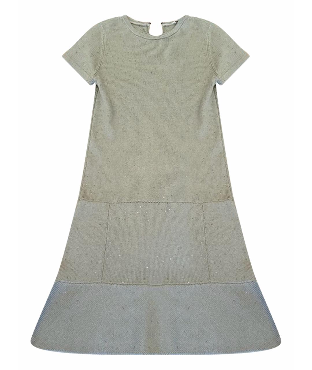 BRUNELLO CUCINELLI Зеленые кашемировое повседневное платье, фото 1