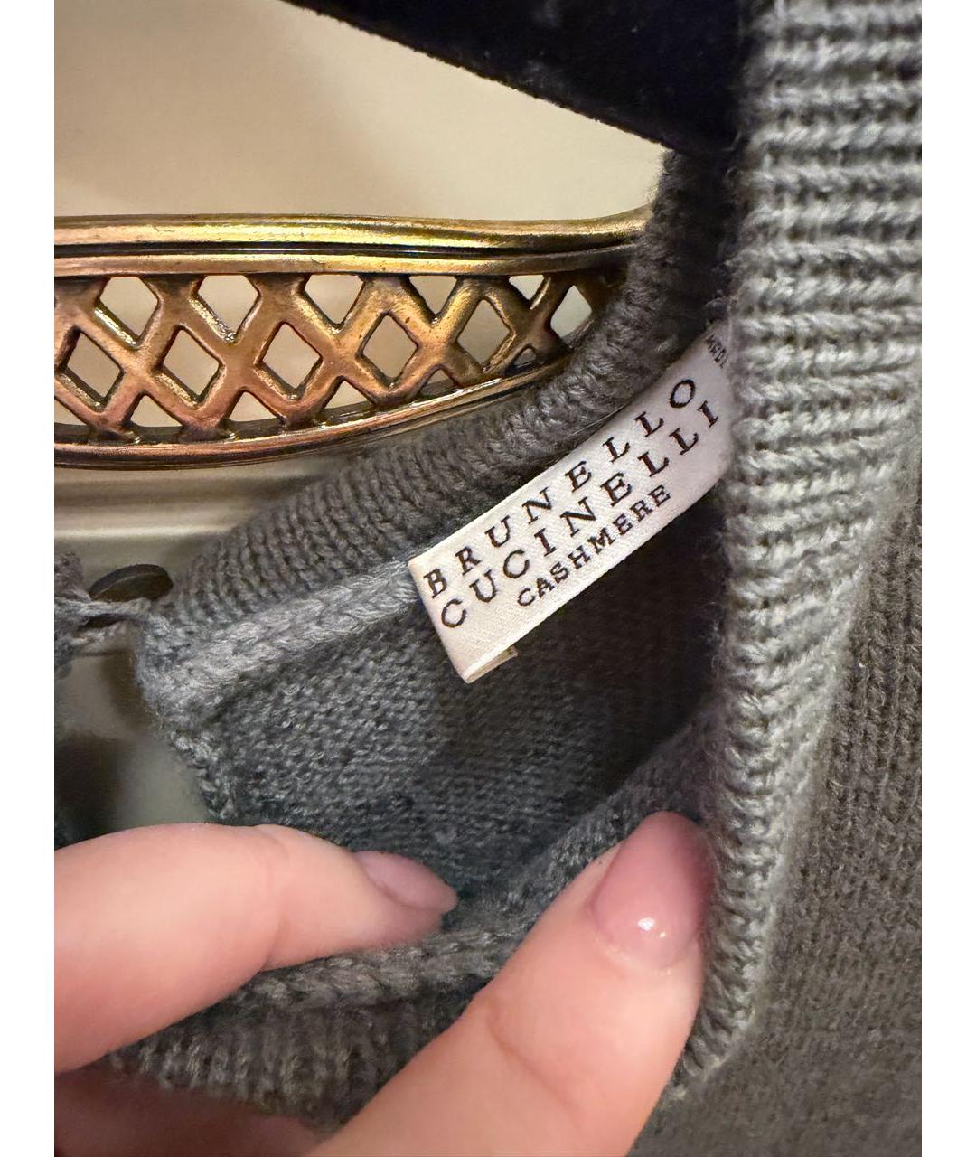 BRUNELLO CUCINELLI Зеленые кашемировое повседневное платье, фото 3