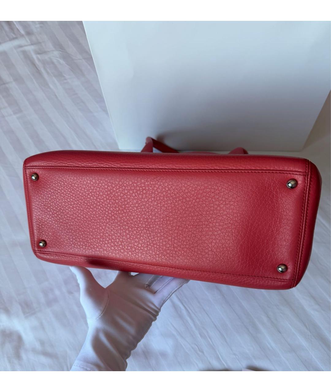 CHANEL Коралловая кожаная сумка тоут, фото 7