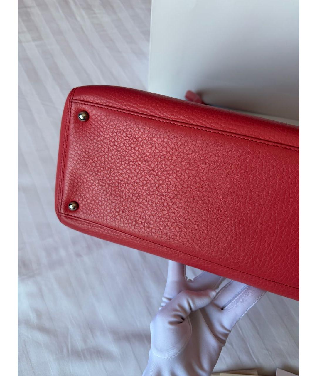 CHANEL Коралловая кожаная сумка тоут, фото 8