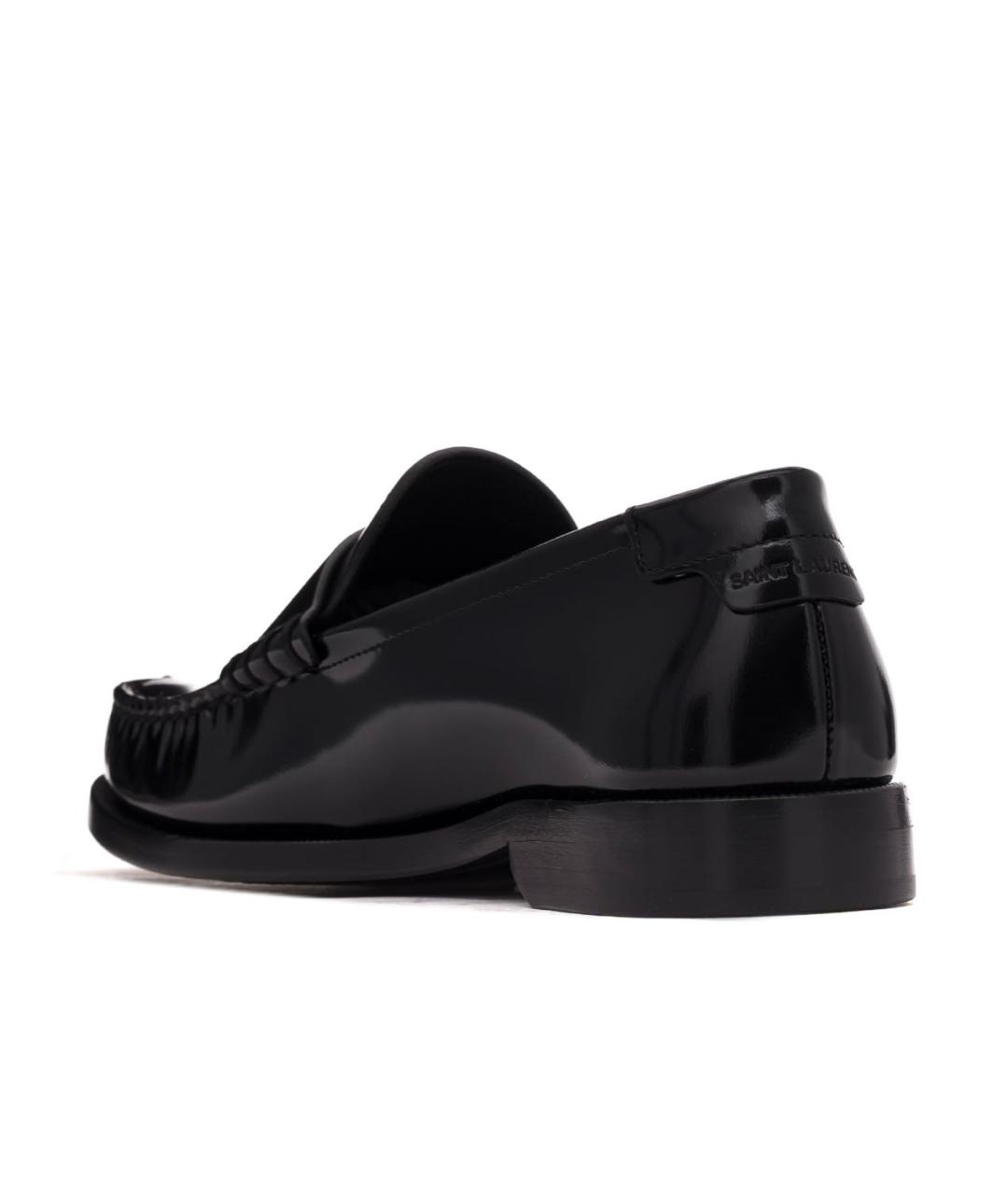 SAINT LAURENT Черные кожаные лоферы, фото 2