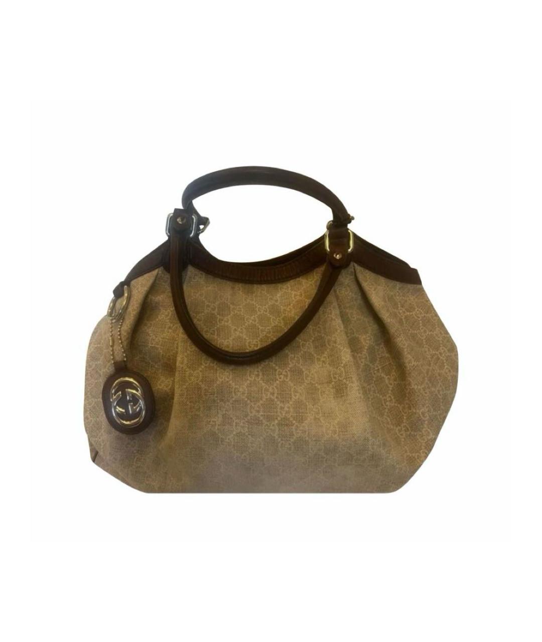 GUCCI Бежевая тканевая сумка тоут, фото 9