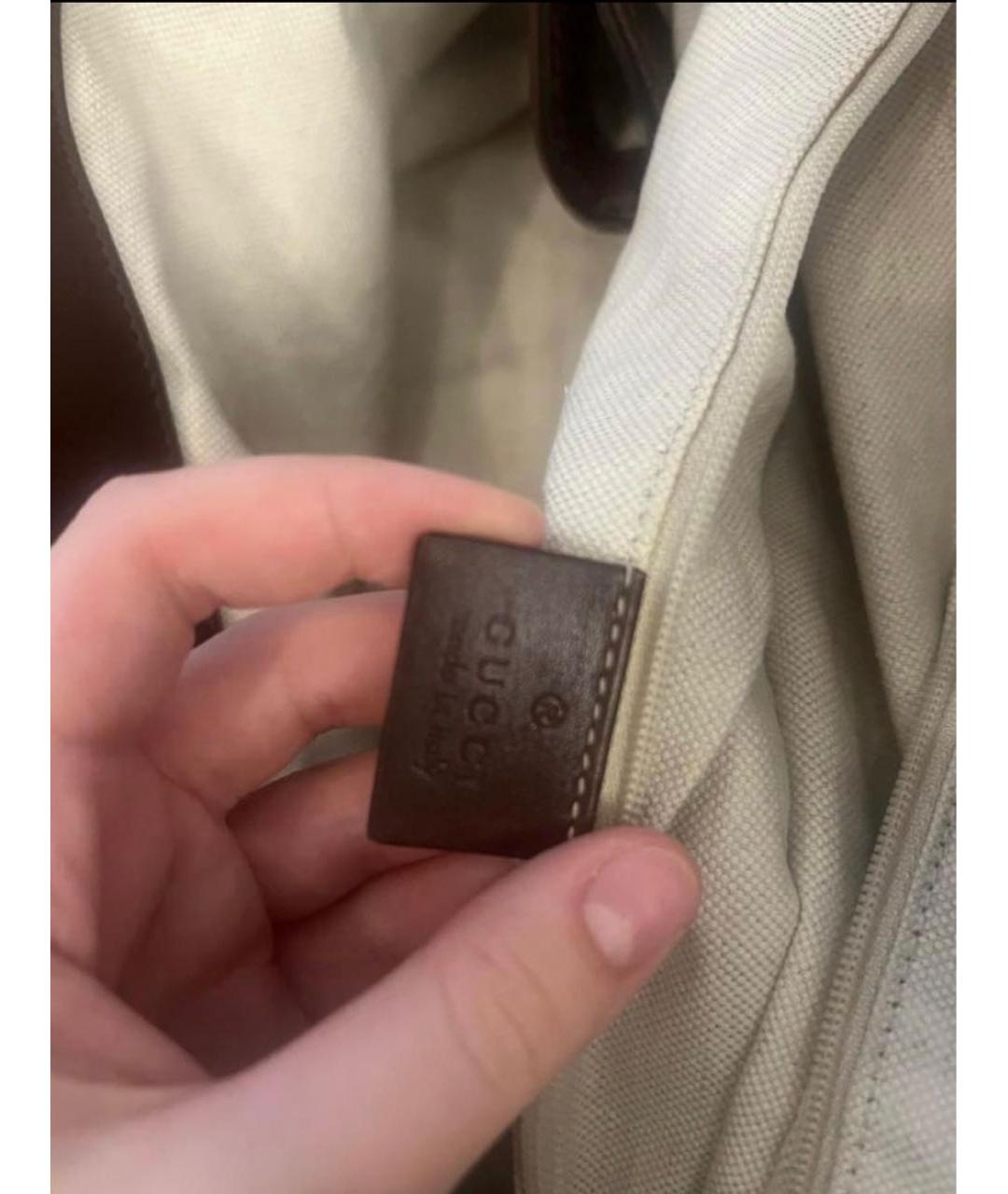 GUCCI Бежевая тканевая сумка тоут, фото 6