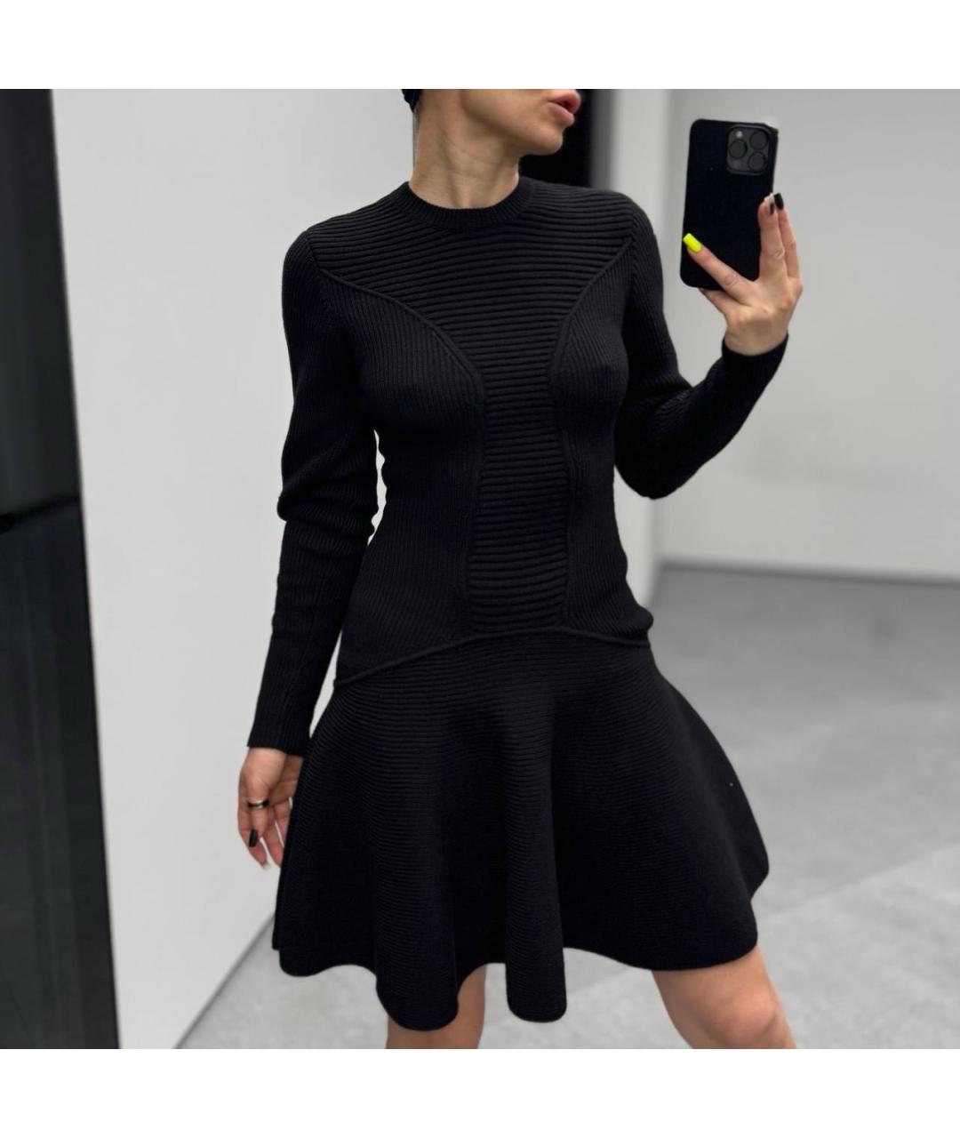 ALEXANDER MCQUEEN Черное шерстяное повседневное платье, фото 6