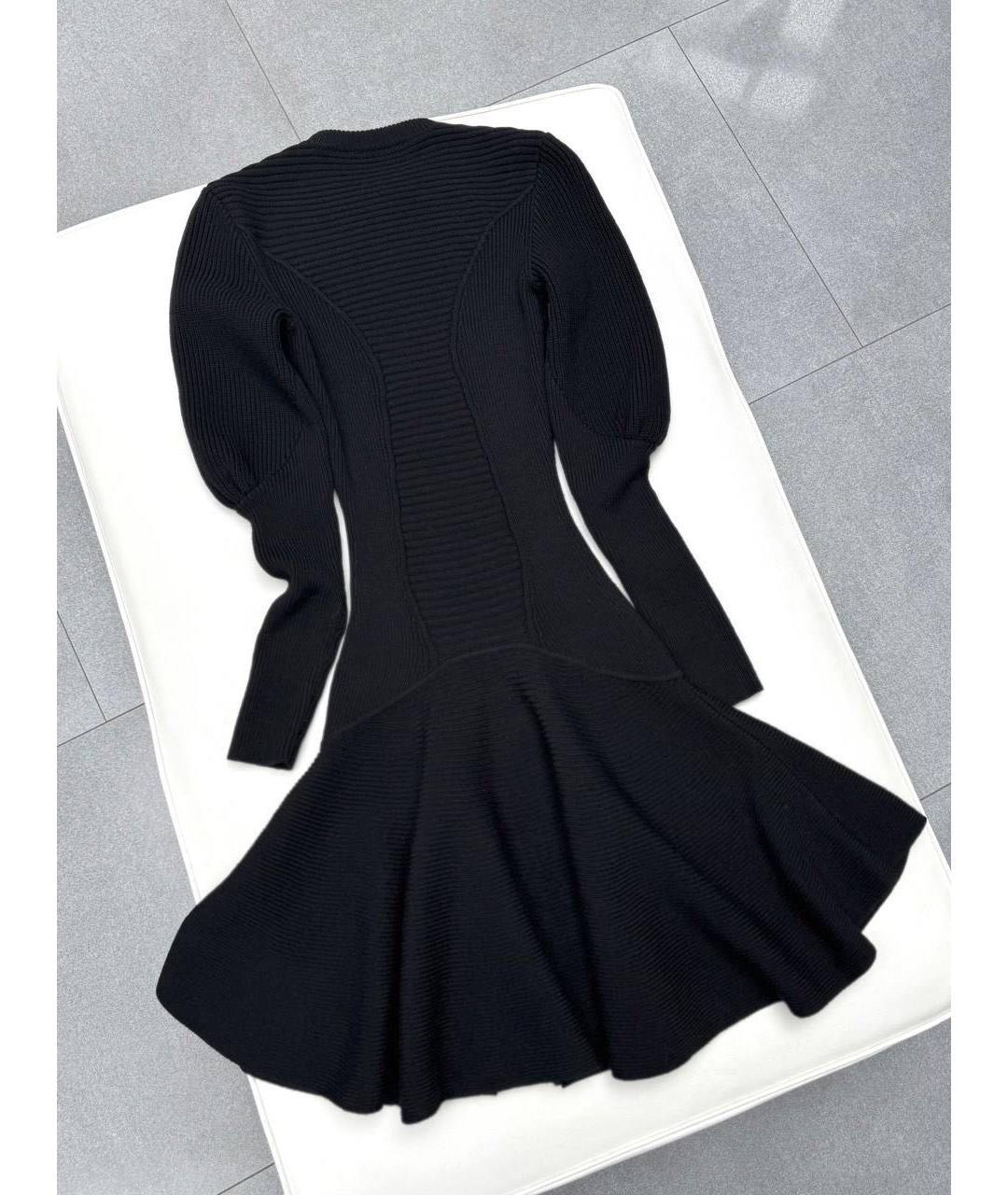 ALEXANDER MCQUEEN Черное шерстяное повседневное платье, фото 2