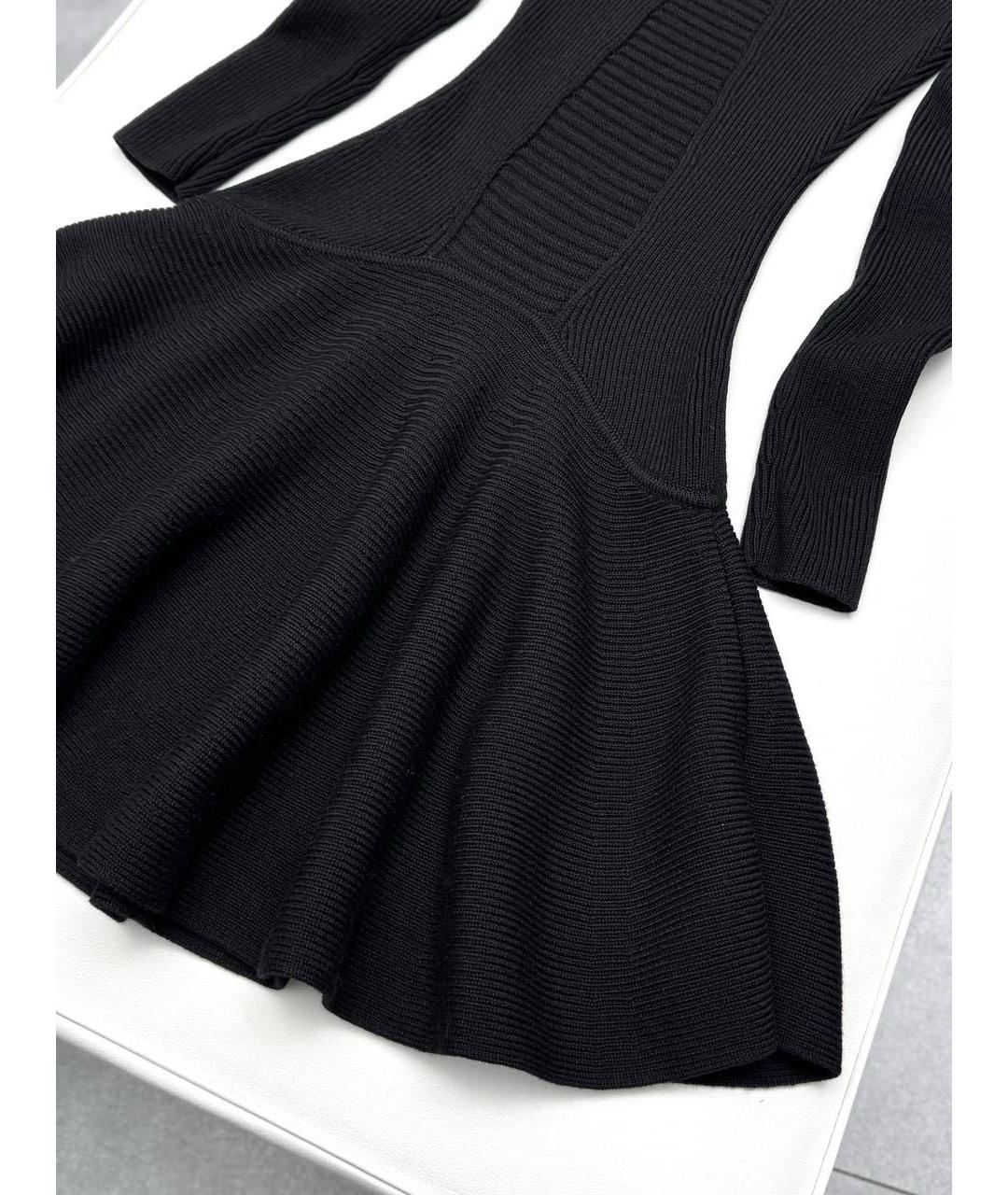 ALEXANDER MCQUEEN Черное шерстяное повседневное платье, фото 4