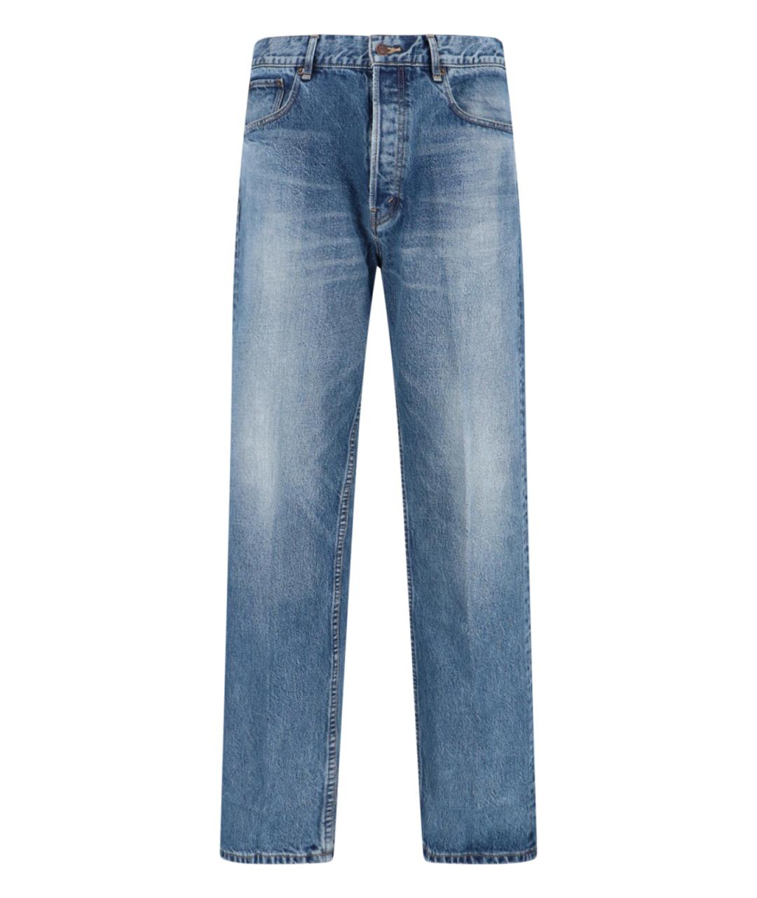 CELINE Голубые хлопковые прямые джинсы, фото 1