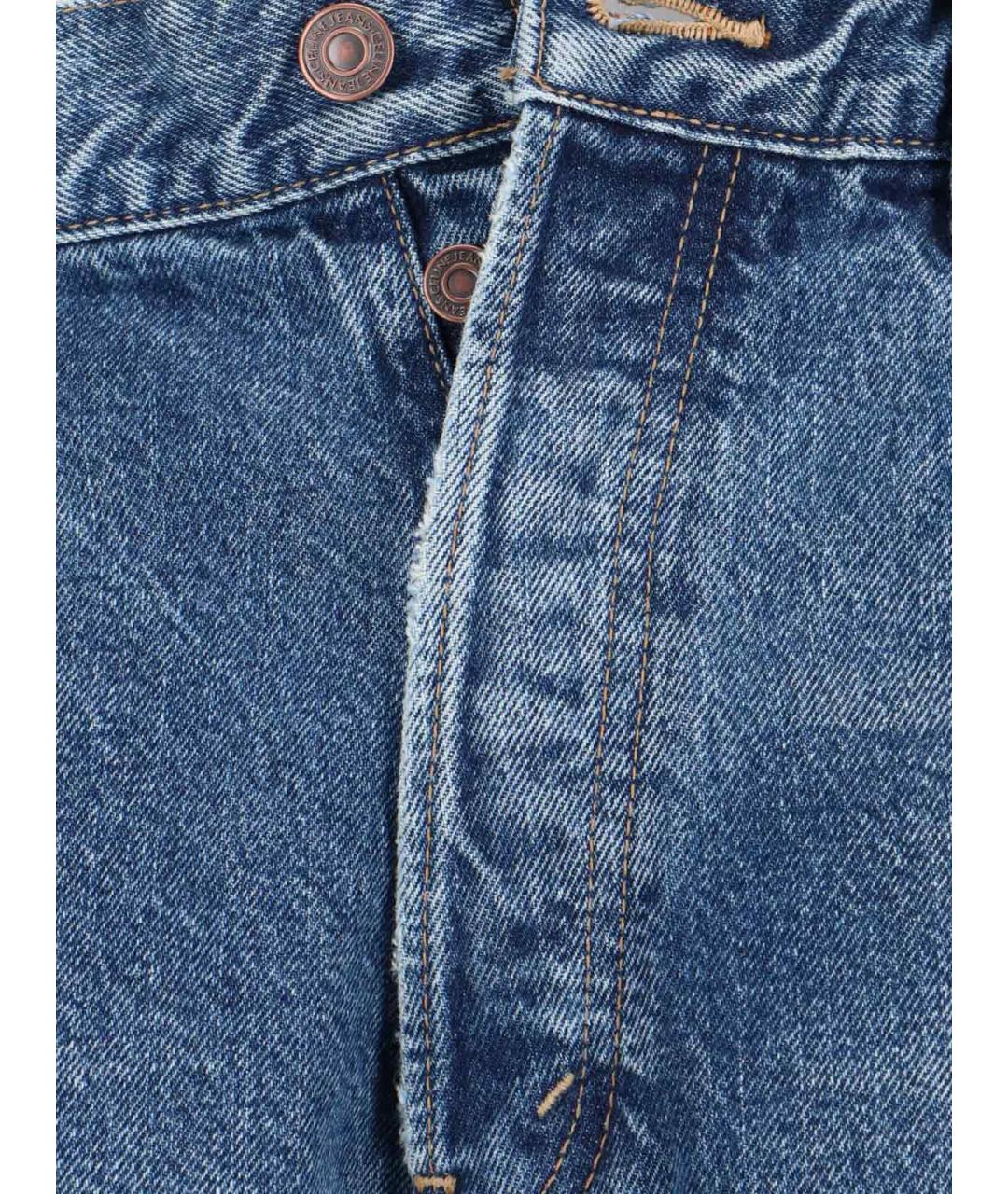 CELINE Голубые хлопковые прямые джинсы, фото 5