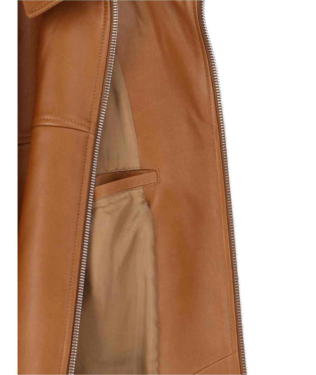 CELINE Коричневая кожаная куртка, фото 5